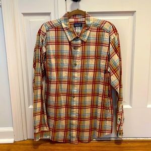 Patagonia Mens Large Plaid Long Sleeve Button Down Shirt
